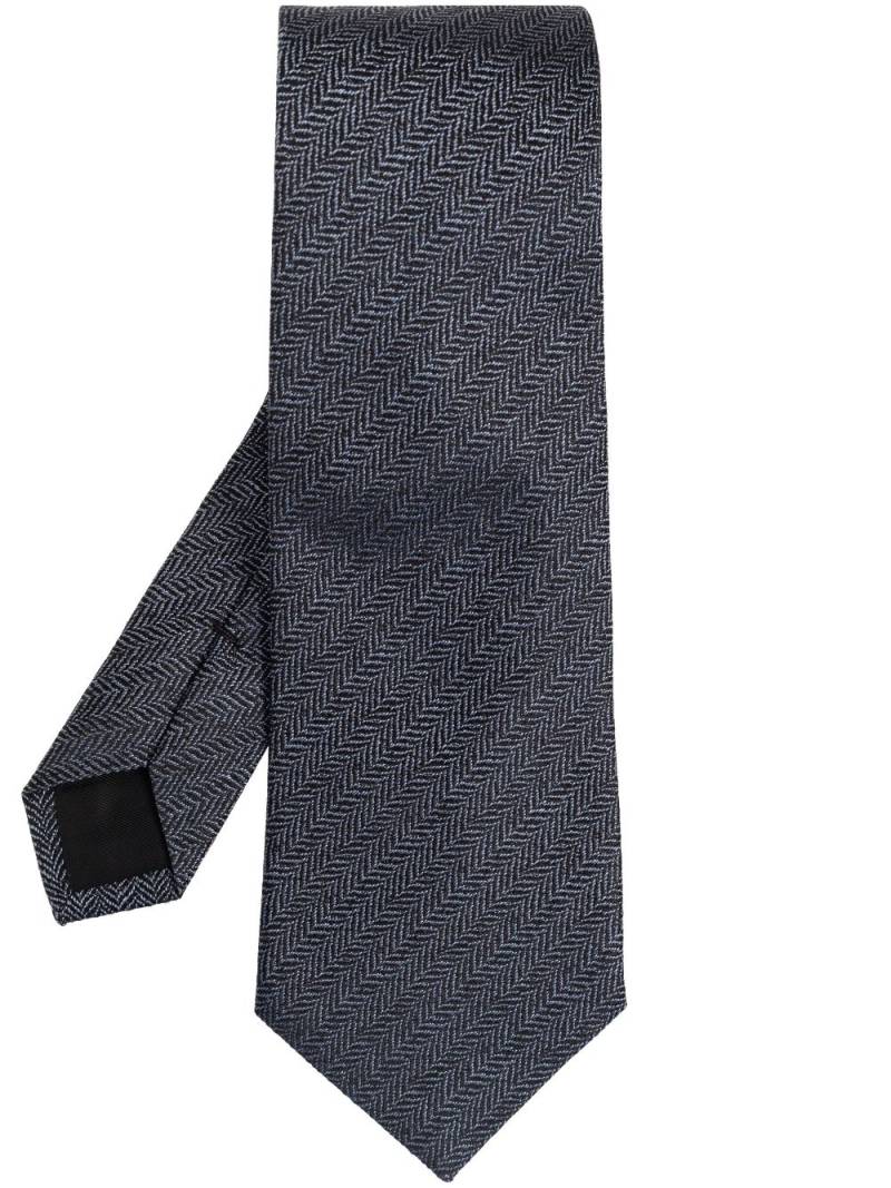 Lanvin herringbone pattern tie - Grey von Lanvin