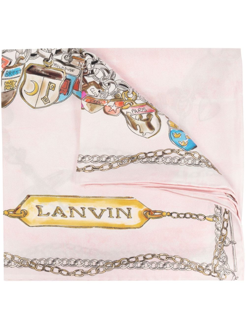 Lanvin illustration-print silk scarf - Pink von Lanvin