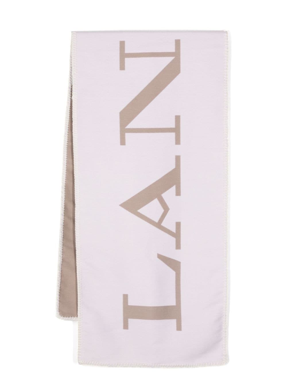 Lanvin jacquard-logo wool-blend scarf - Neutrals von Lanvin