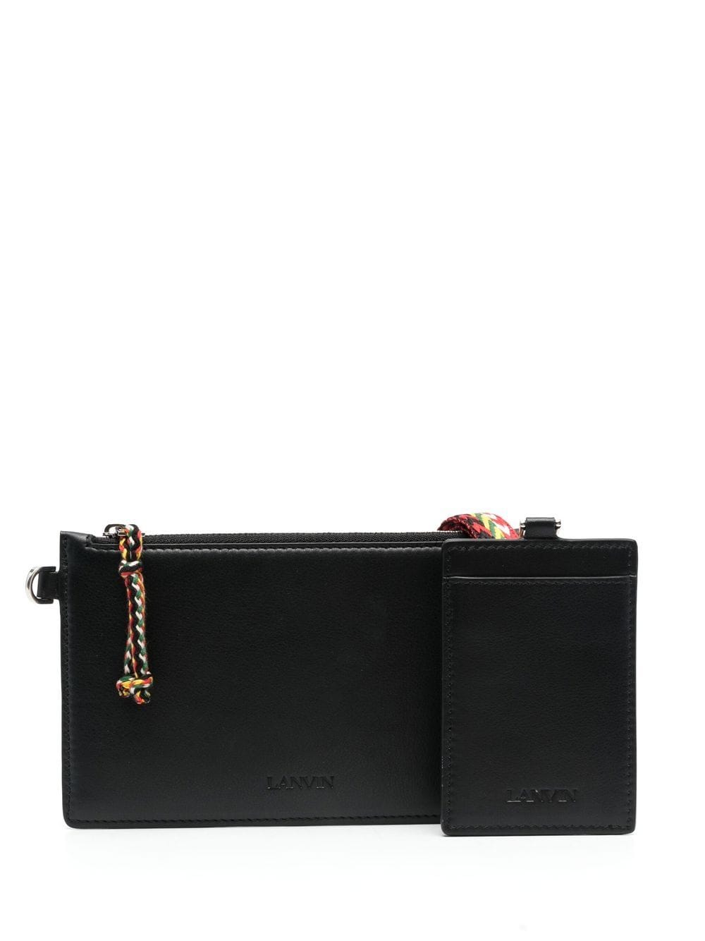 Lanvin logo-debossed leather clutch - Black von Lanvin