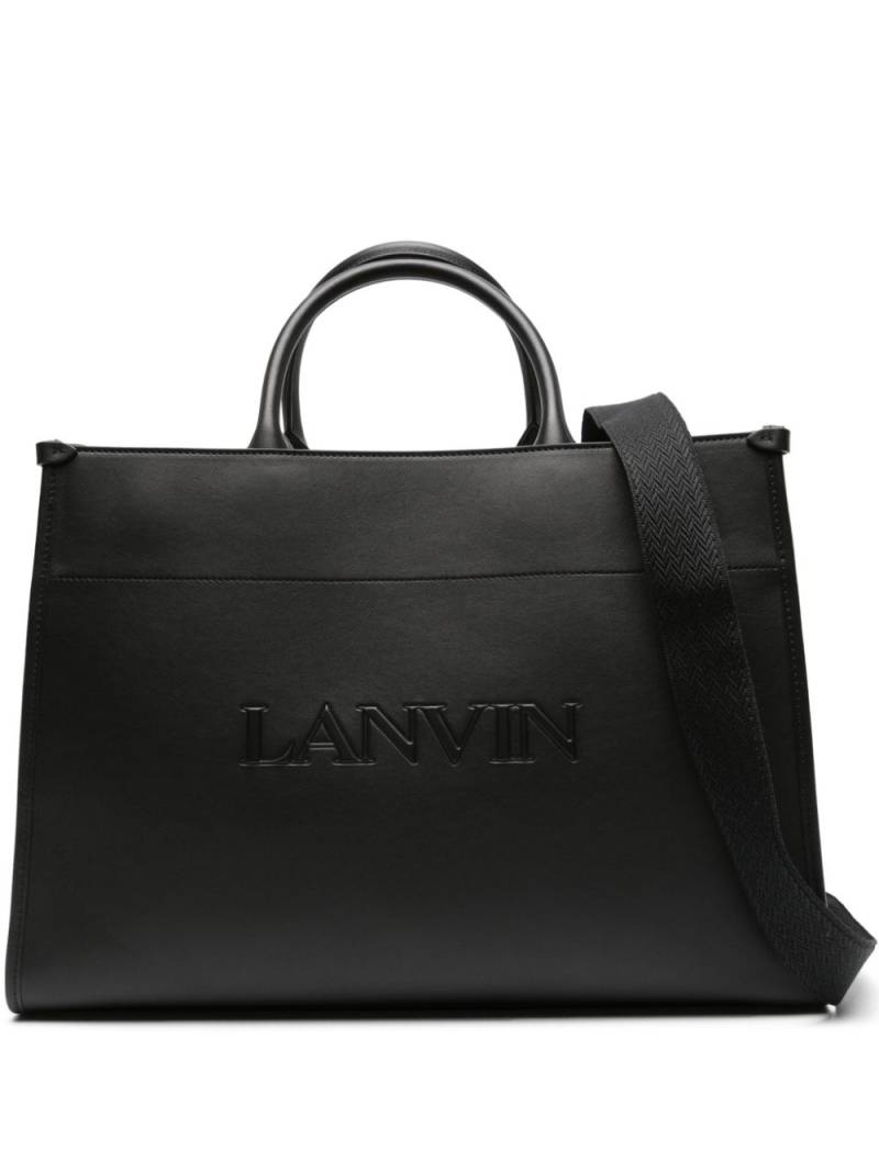 Lanvin logo-embossed leather tote bag - Black von Lanvin