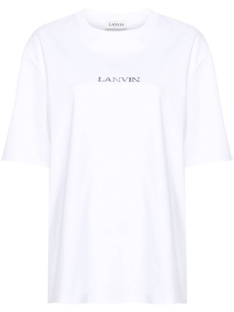 Lanvin logo-embroidered cotton T-shirt - White von Lanvin