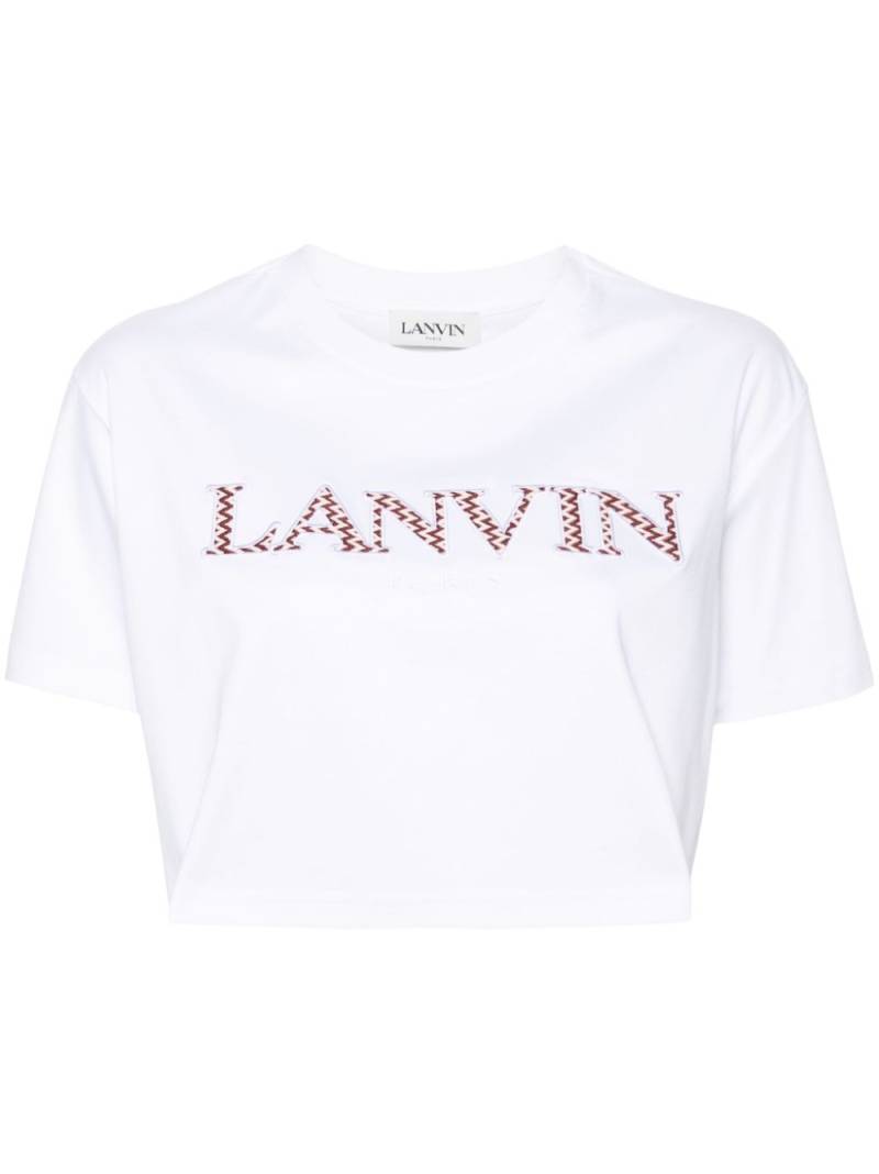 Lanvin logo-embroidered cotton T-shirt - White von Lanvin