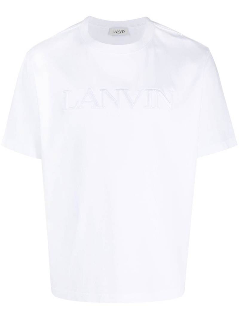 Lanvin logo-embroidered crew-neck cotton T-shirt - White von Lanvin