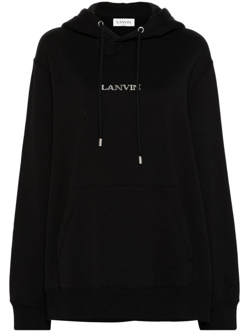 Lanvin logo-embroidered hoodie - Black von Lanvin