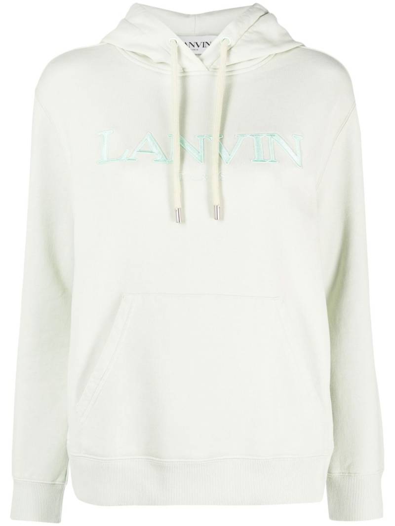 Lanvin logo-embroidered hoodie - Green von Lanvin