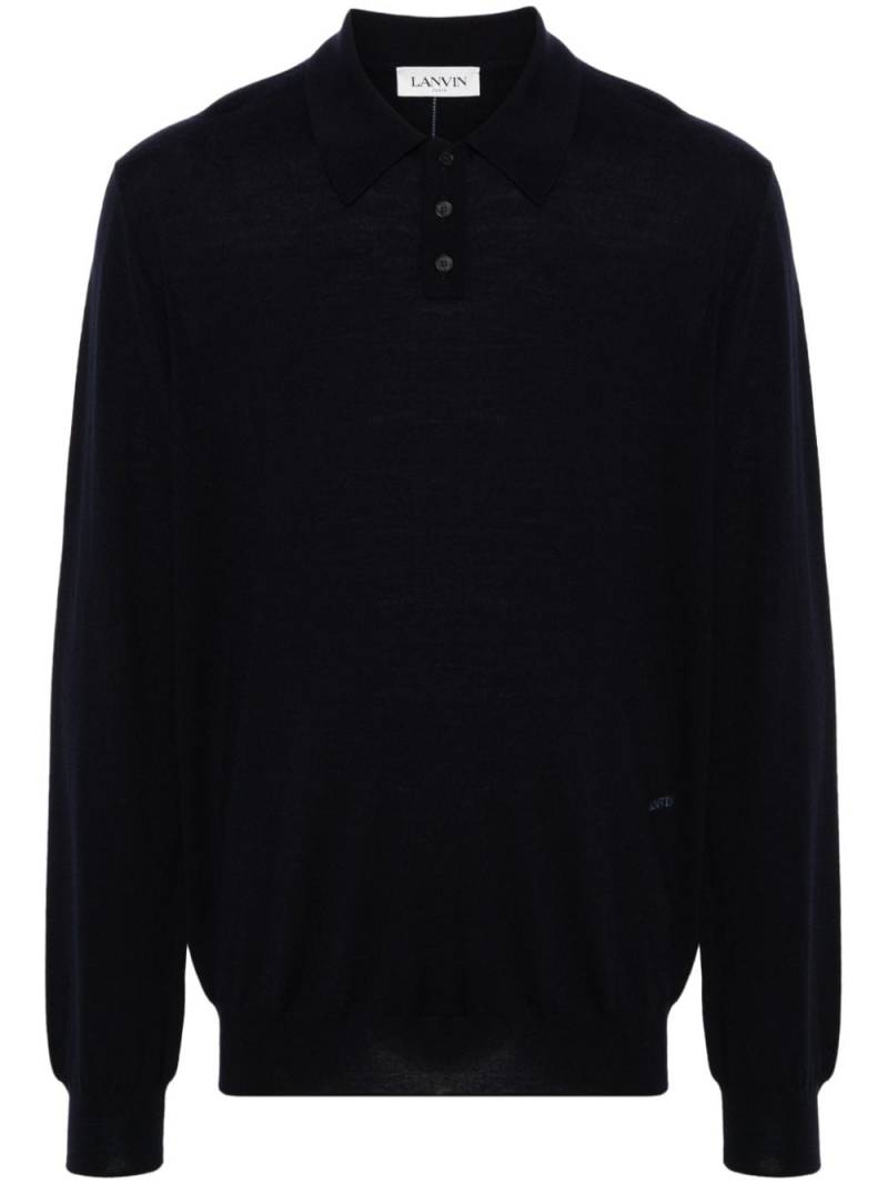 Lanvin logo-embroidered polo shirt - Blue von Lanvin