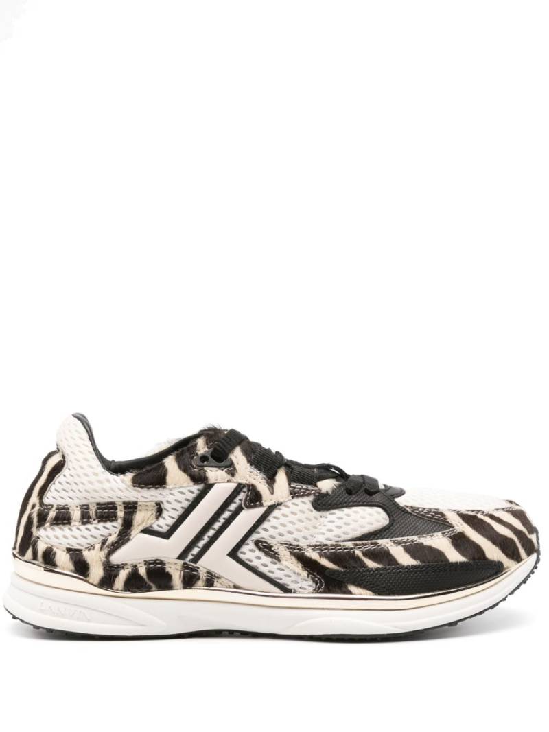 Lanvin logo-embroidered sneakers - Neutrals von Lanvin