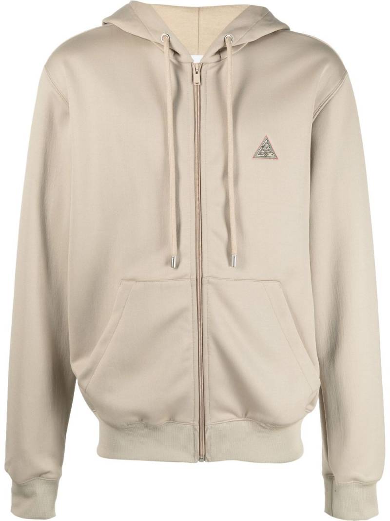 Lanvin logo-embroidered zip-up hoodie - Neutrals von Lanvin