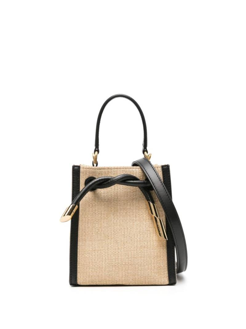 Lanvin logo-engraved raffia tote bag - Neutrals von Lanvin