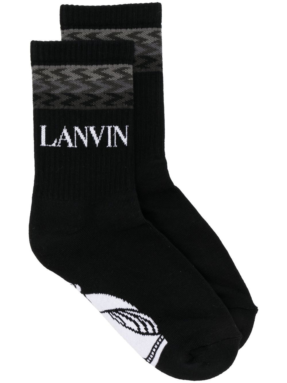 Lanvin logo-intarsia socks - Black von Lanvin