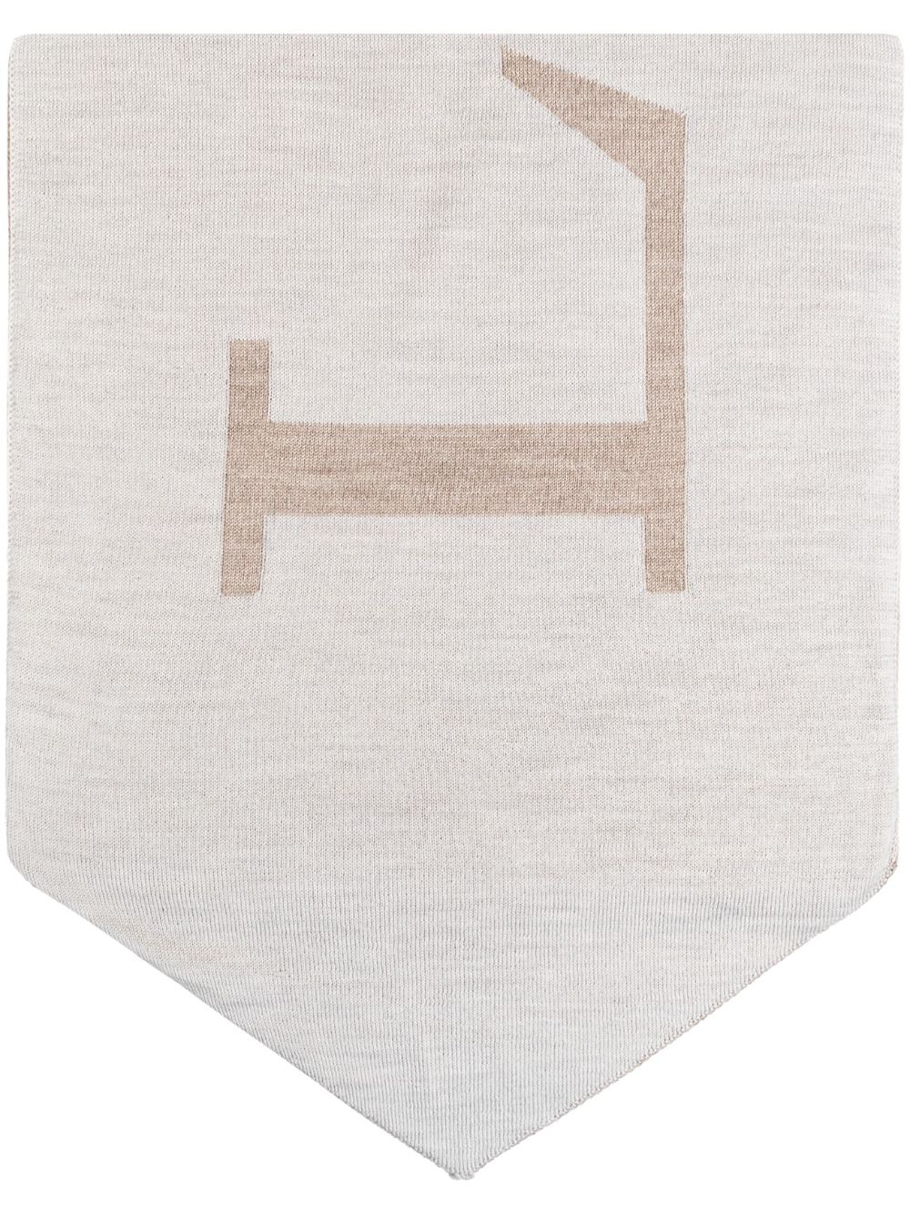 Lanvin logo-knit wool scarf - Neutrals von Lanvin