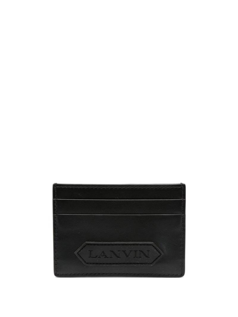 Lanvin logo-patch leather cardholder - Black von Lanvin