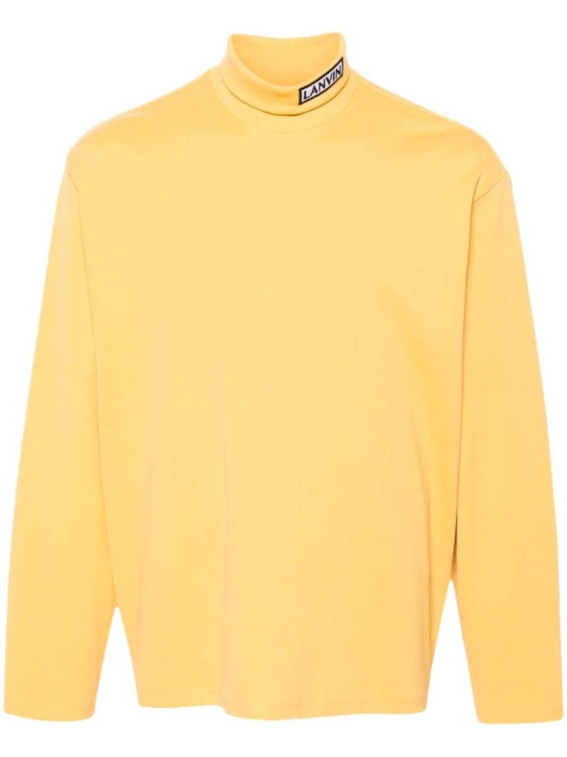 Lanvin logo-patch long-sleeve T-shirt - Yellow von Lanvin