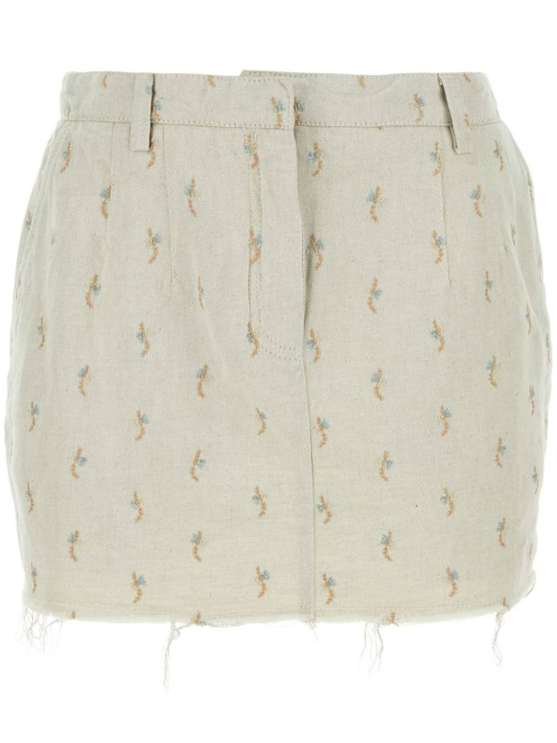 Lanvin logo patch mini skirt - Neutrals von Lanvin