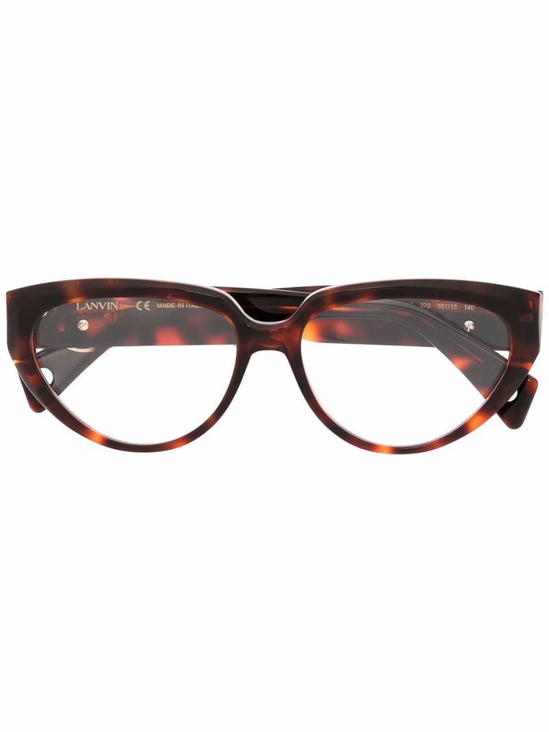 Lanvin logo-plaque tortoiseshell-effect glasses - Brown von Lanvin