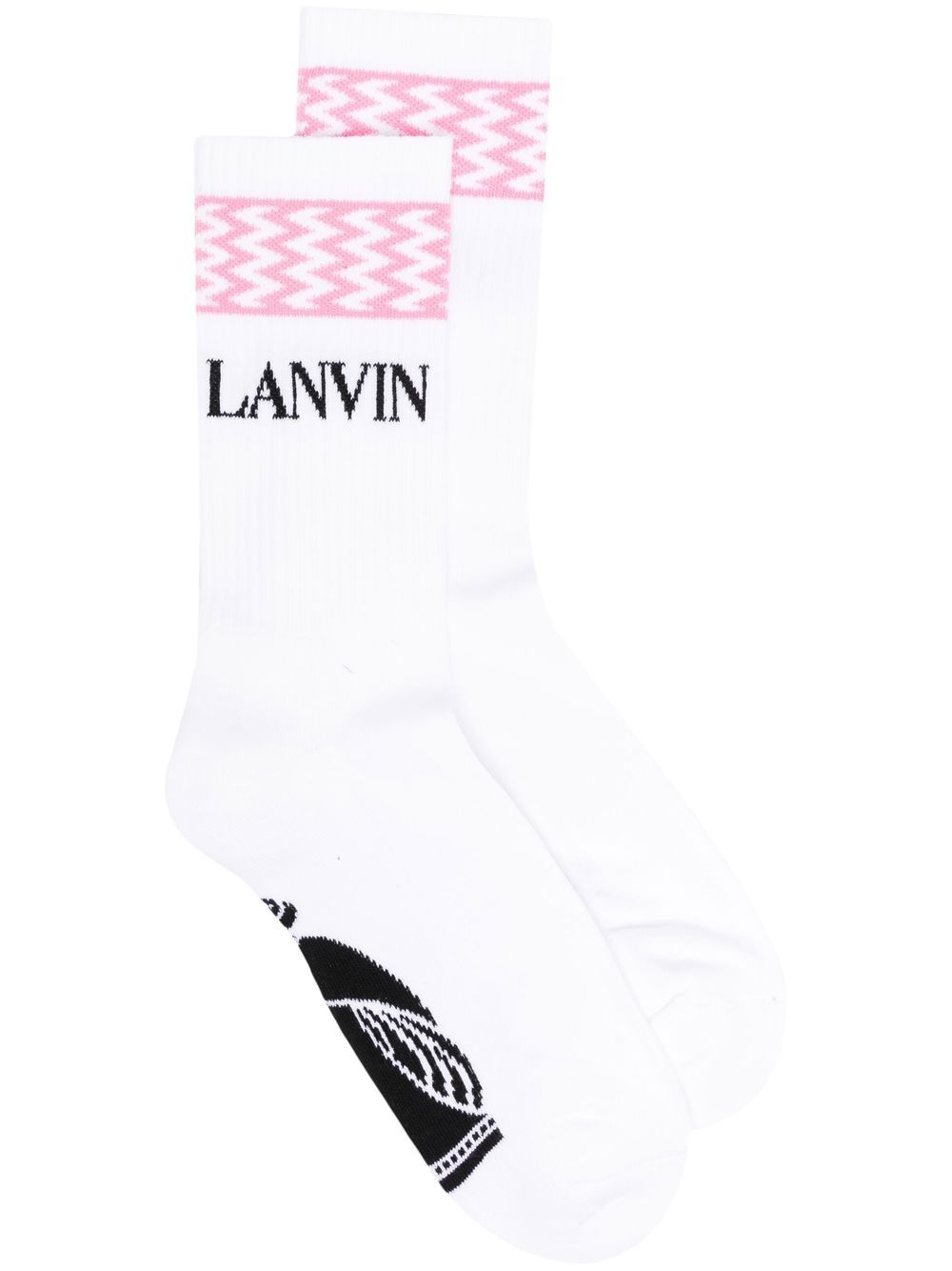 Lanvin logo-print calf-length socks - White von Lanvin