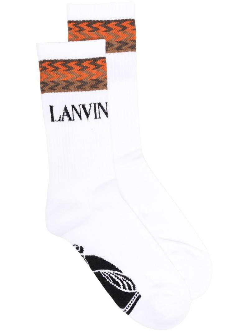 Lanvin logo-print calf-length socks - White von Lanvin