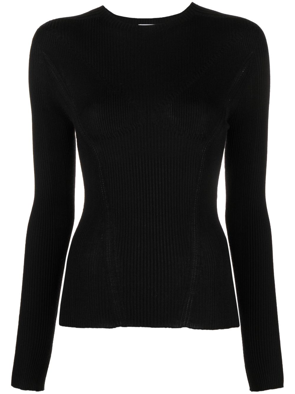 Lanvin long-sleeve ribbed-knit top - Black von Lanvin