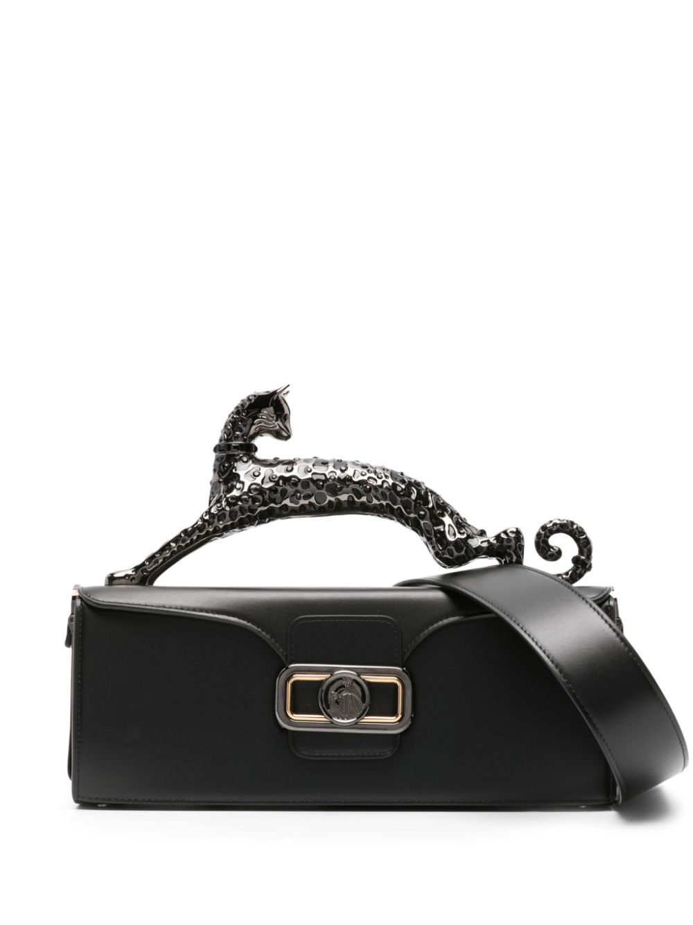 Lanvin medium Pencil Cat sculpted-handle leather bag - Black von Lanvin