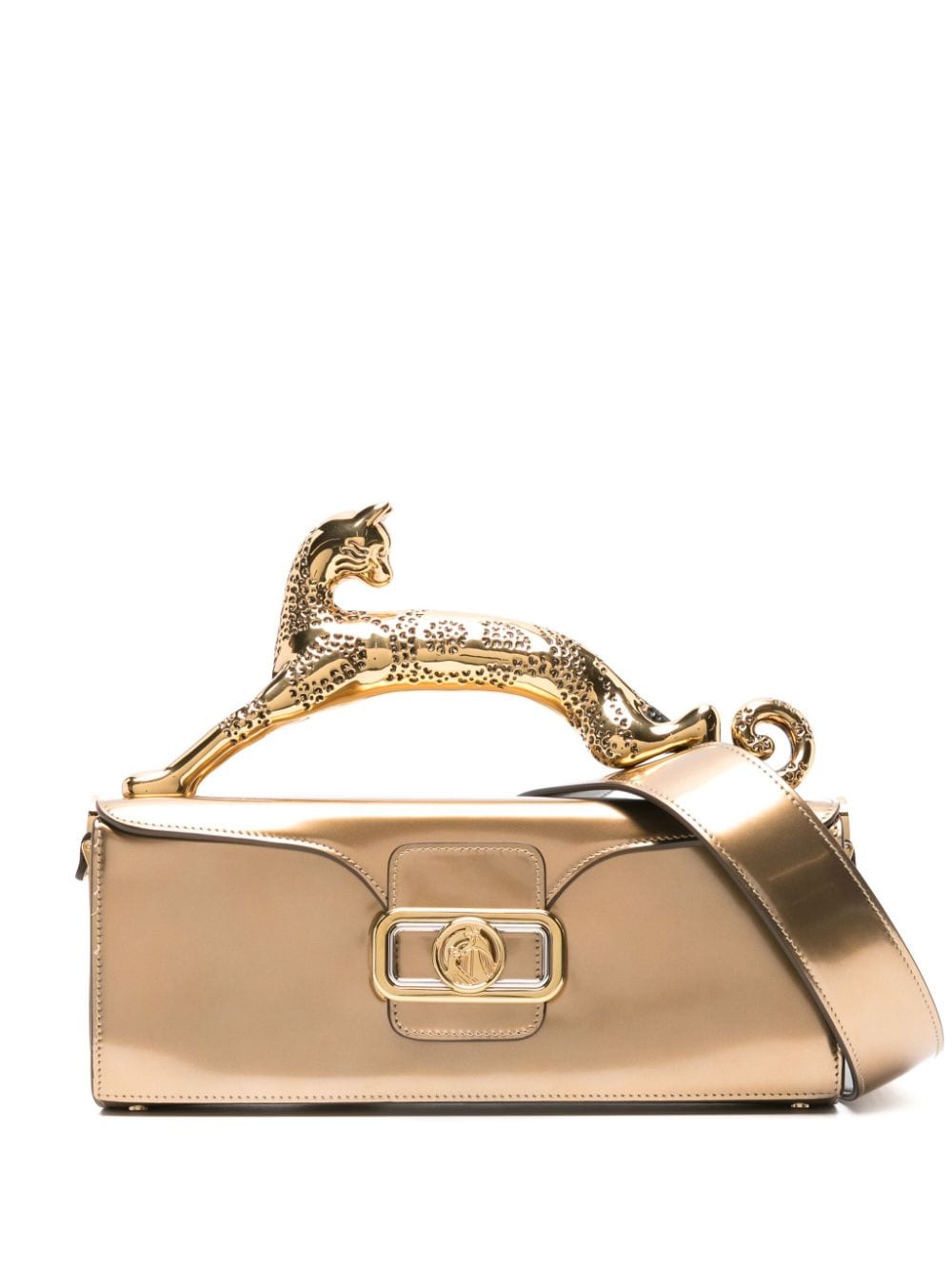 Lanvin medium Pencil Cat sculpted-handle leather bag - Gold von Lanvin