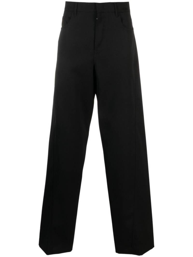 Lanvin mid-rise wide-leg twill trousers - Black von Lanvin