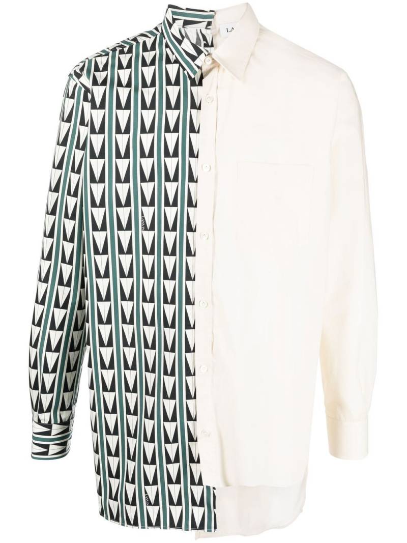 Lanvin patchwork geometric print shirt - Neutrals von Lanvin