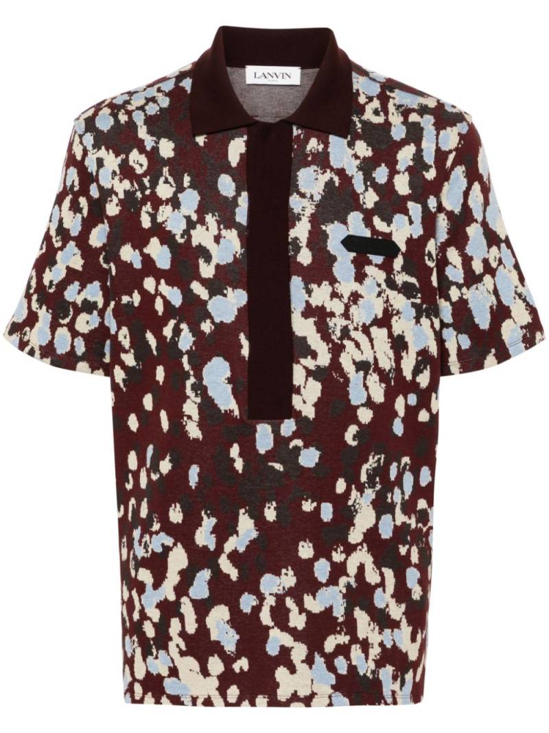 Lanvin patterned-jacquard cotton polo shirt - Red von Lanvin