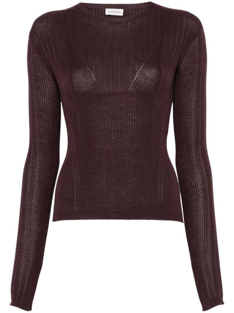 Lanvin ribbed-knit sweater - Purple von Lanvin