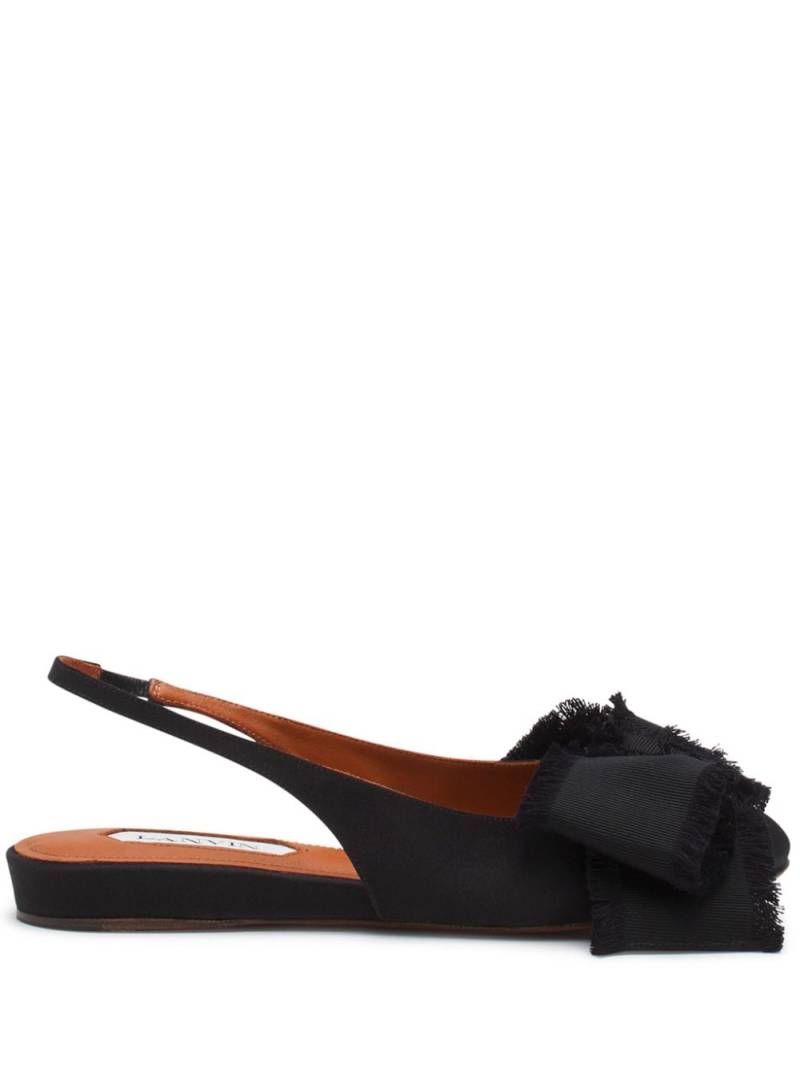 Lanvin satin slingback ballerina shoes - Black von Lanvin