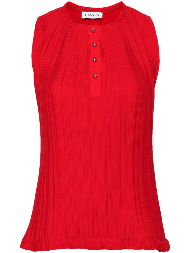 Lanvin pleated crepe de chine blouse - Red von Lanvin