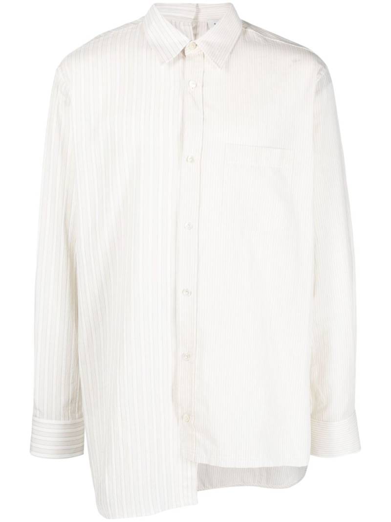 Lanvin striped asymmetric-hem shirt - Neutrals von Lanvin