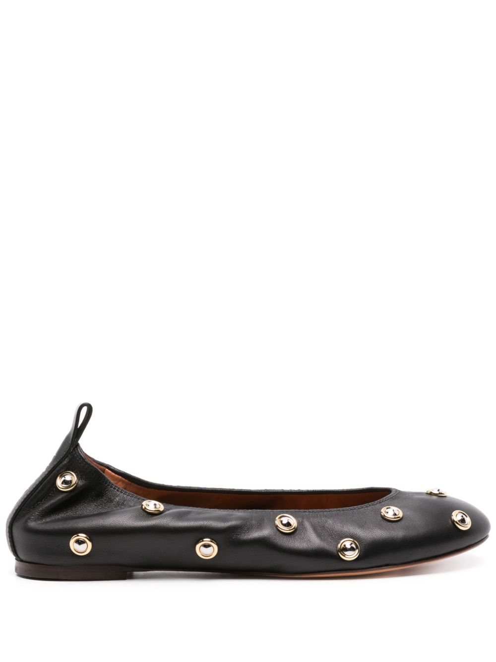 Lanvin stud-detailed leather ballerina shoes - Black von Lanvin