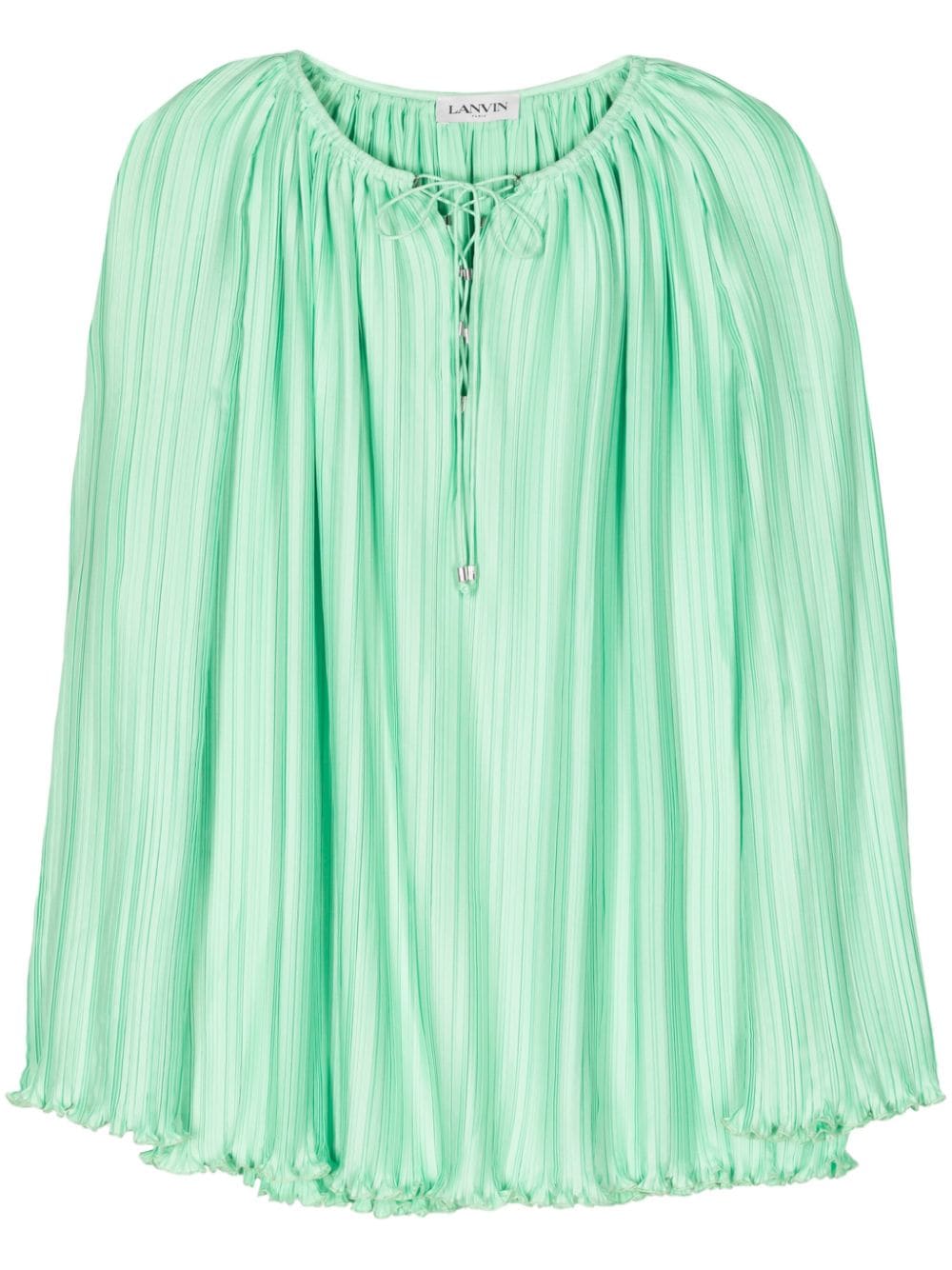 Lanvin tie-neck pleated blouse - Green von Lanvin