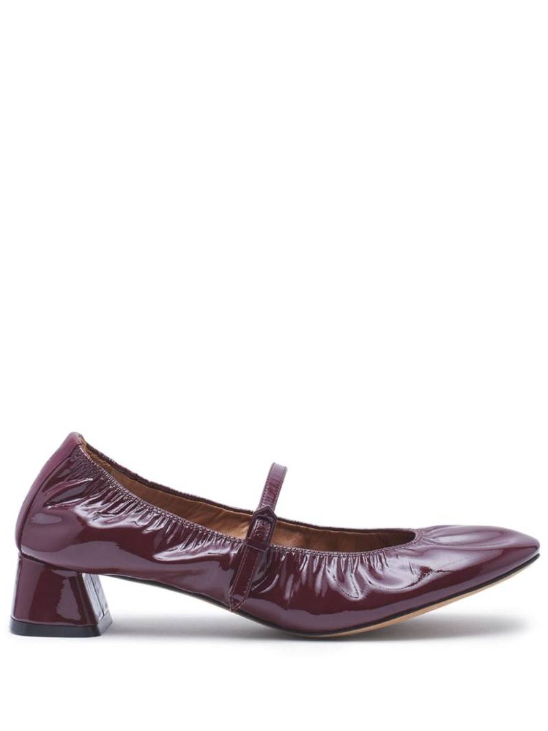 Lanvin wedge-heel leather ballerinas - Red von Lanvin