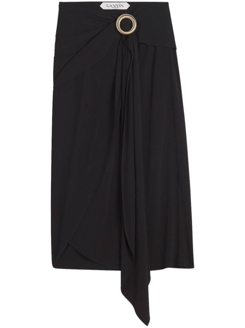 Lanvin wrap-design midi skirt - Black von Lanvin