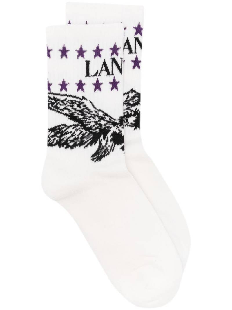 Lanvin x Future Eagle-print socks - White von Lanvin