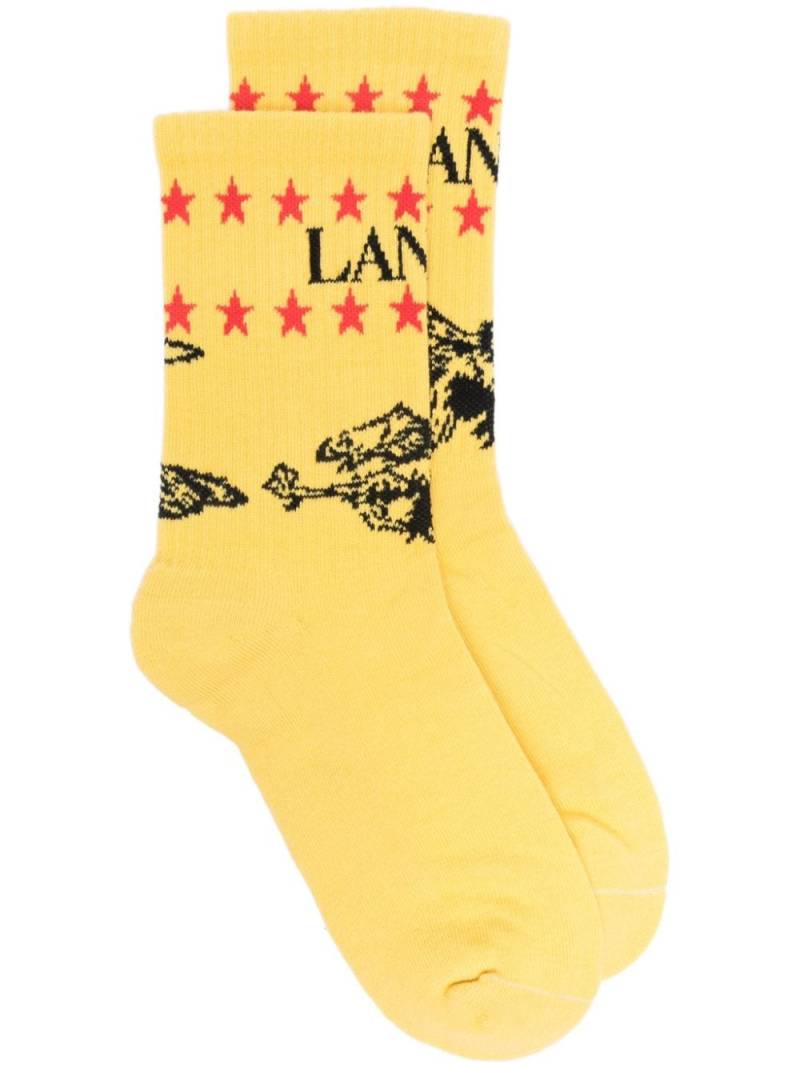 Lanvin x Future Eagle-print socks - Yellow von Lanvin