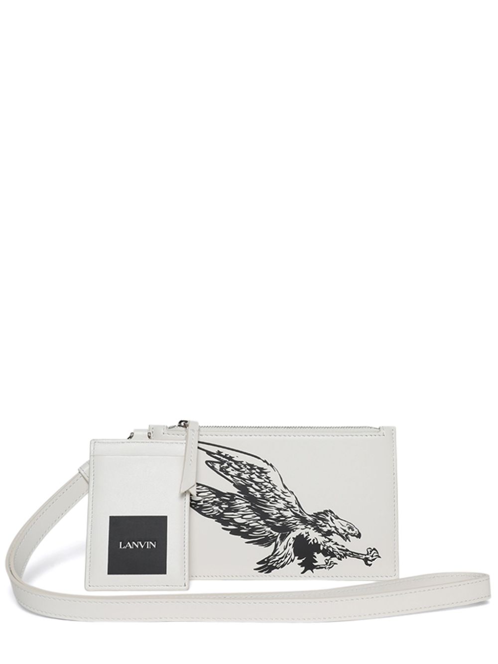 Lanvin x Future Leather eagle-print pouch - White von Lanvin