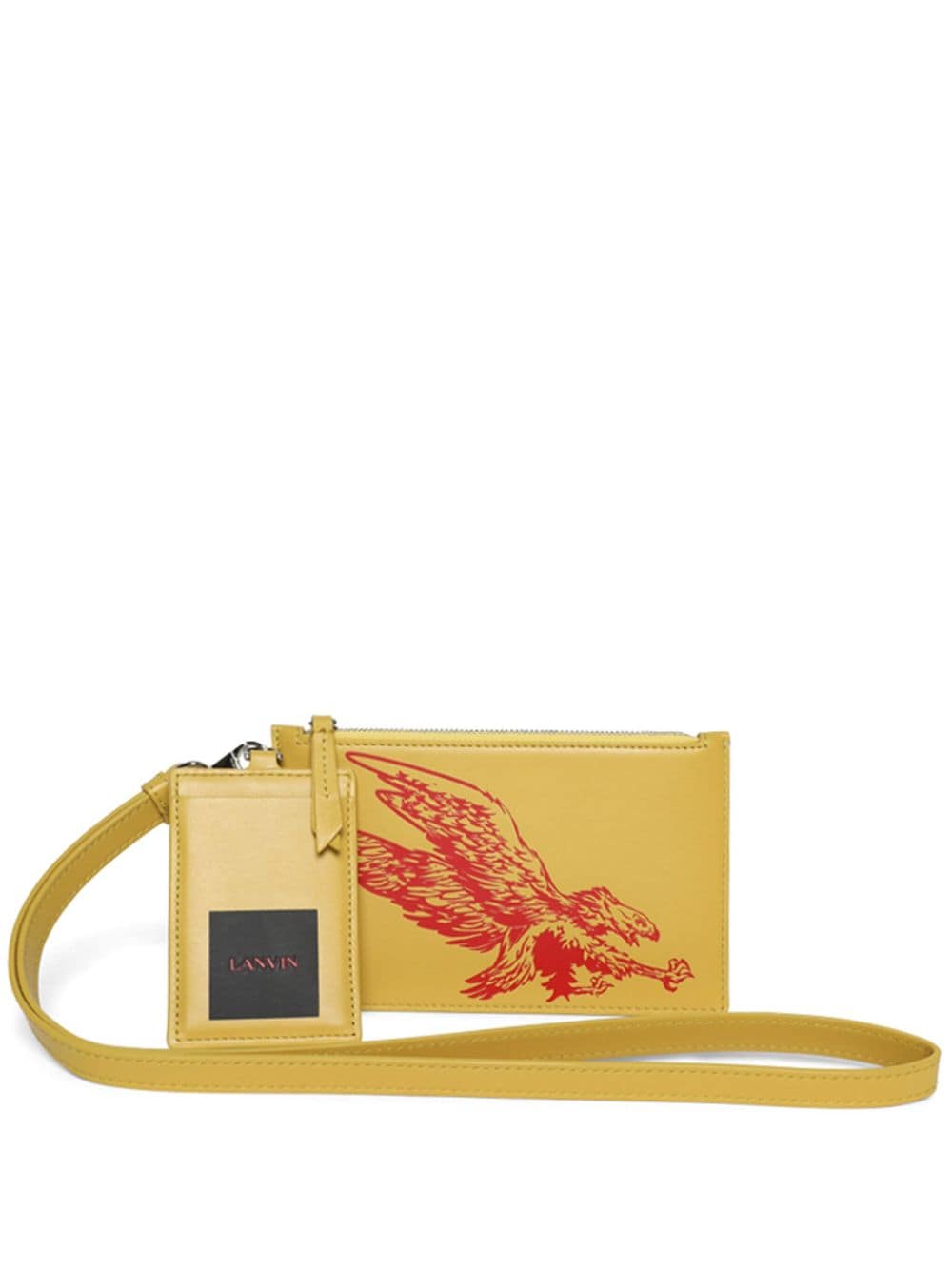 Lanvin x Future Leather eagle-print pouch - Yellow von Lanvin