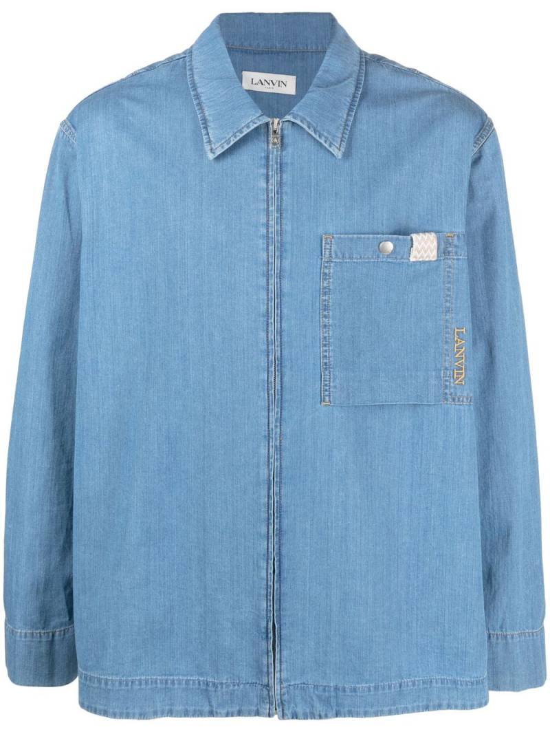 Lanvin zip-up denim shirt - Blue von Lanvin