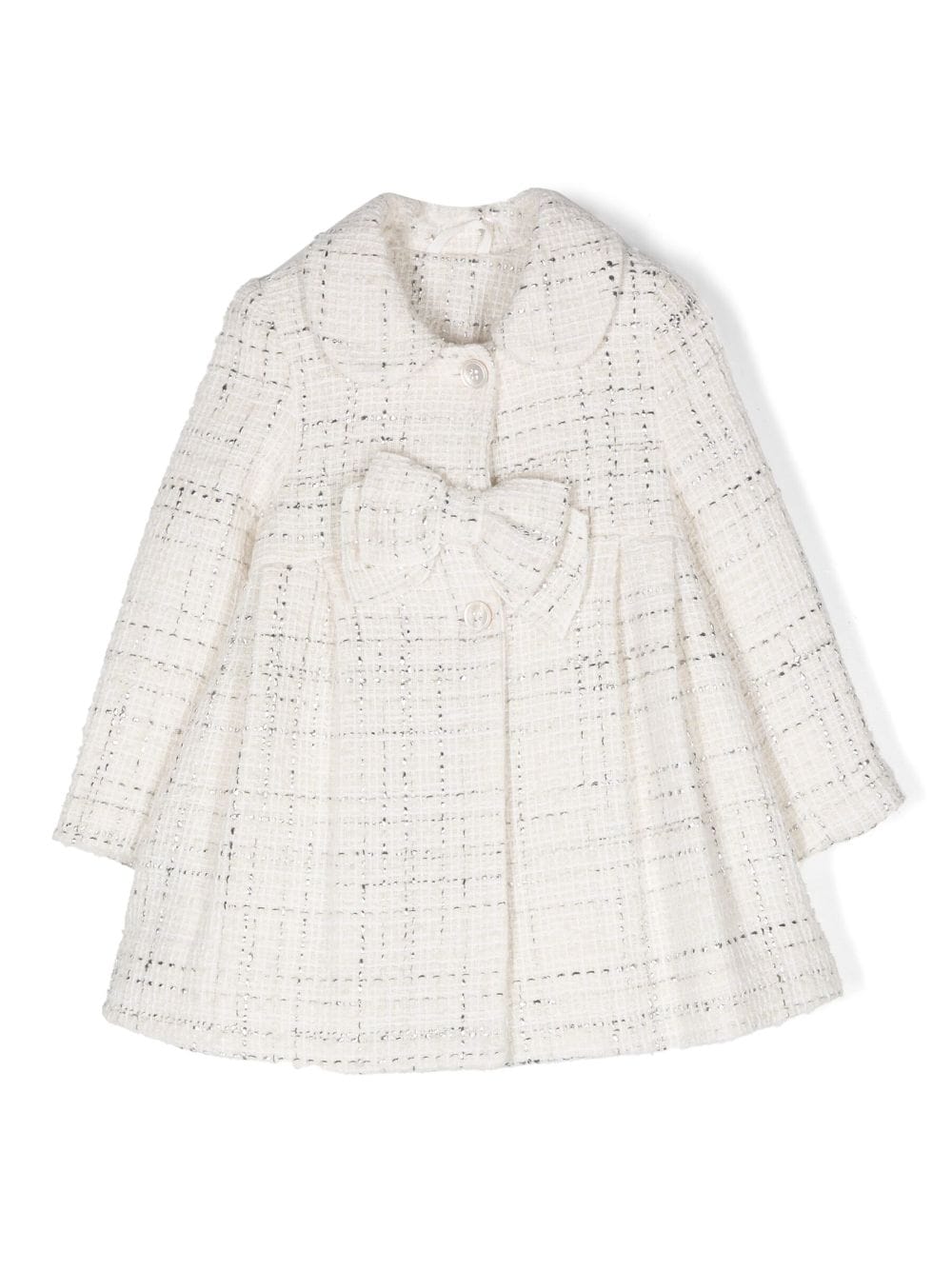 Lapin House bow-detail bouclé coat - Neutrals von Lapin House