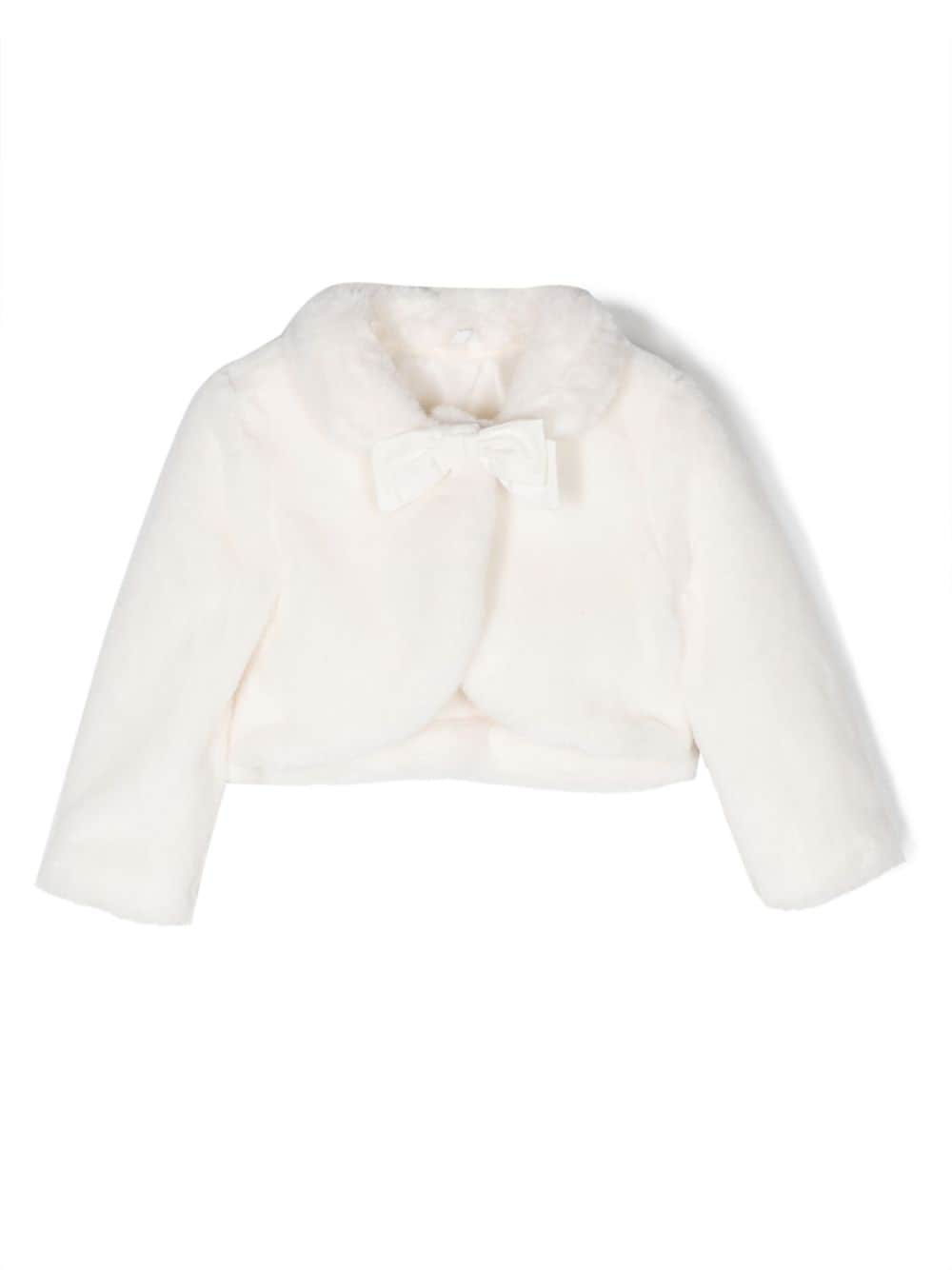 Lapin House bow-detail faux fur jacket - White von Lapin House