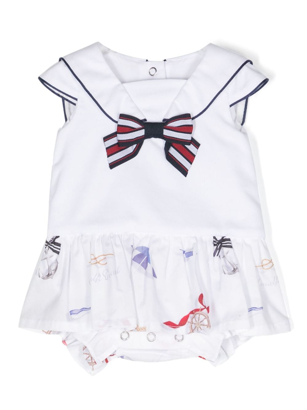 Lapin House bow-print bow-detail dress - White von Lapin House