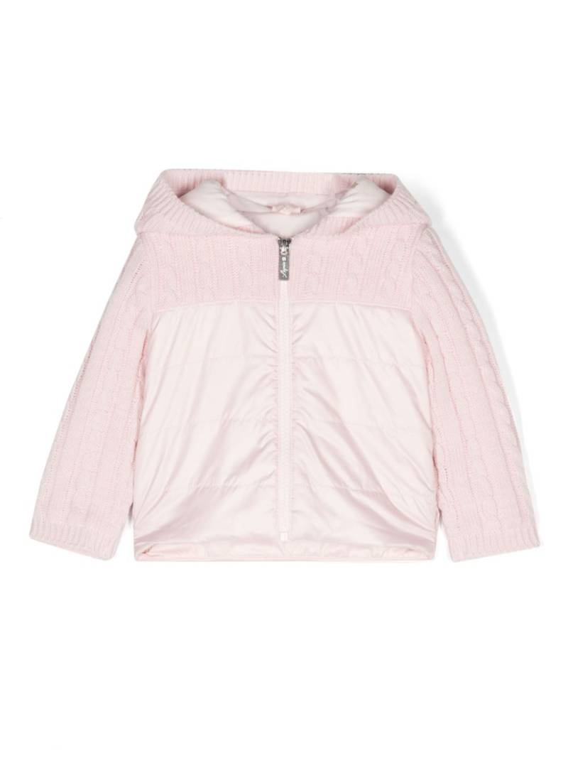 Lapin House cable-knit hooded puffer jacket - Pink von Lapin House