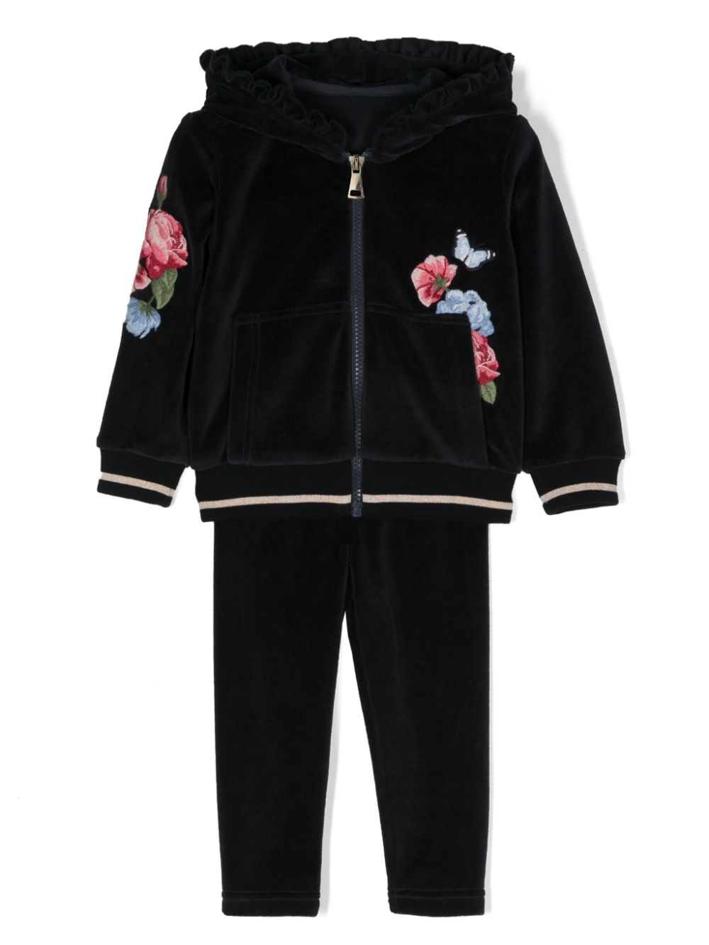 Lapin House floral-embroidered terry-cloth tracksuit - Blue von Lapin House