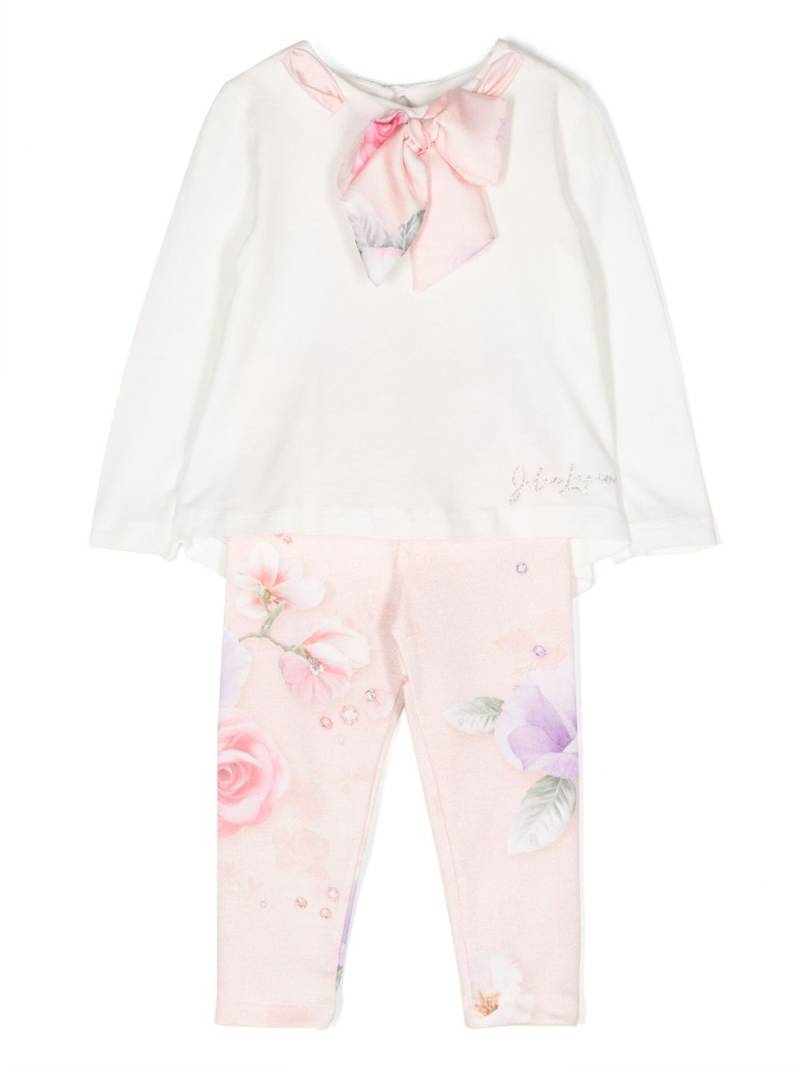 Lapin House floral-print cotton-blend leggings set - Pink von Lapin House