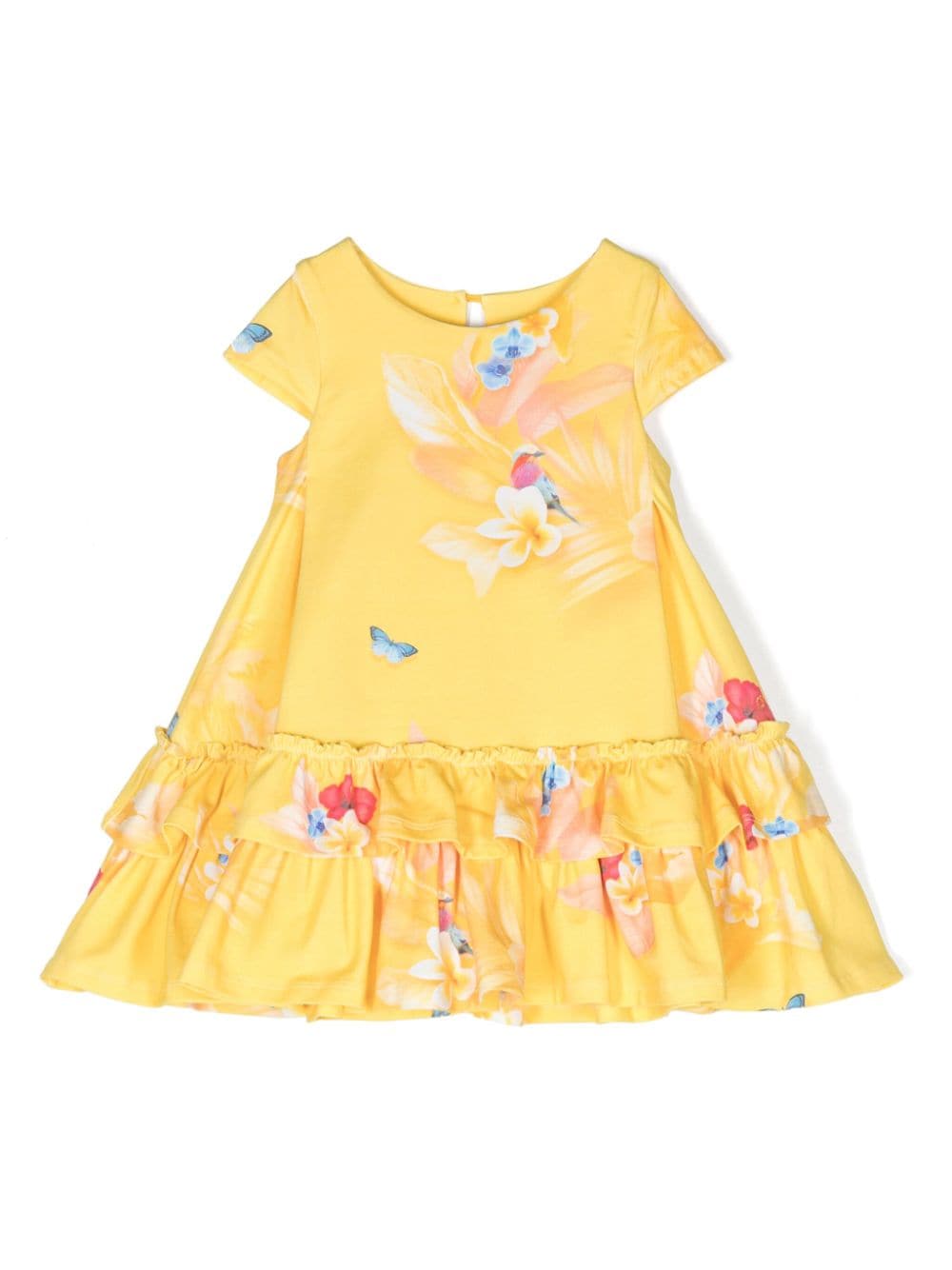 Lapin House floral-print ruffled dress - Yellow von Lapin House