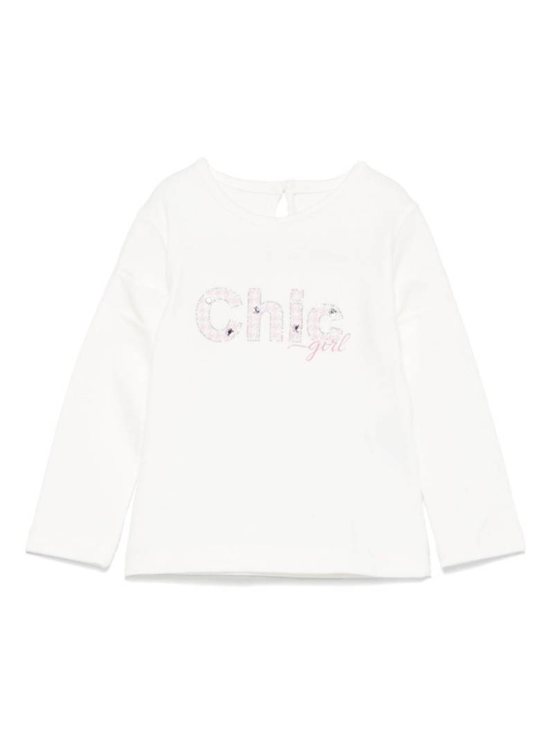 Lapin House glitter-detail T-shirt - White von Lapin House