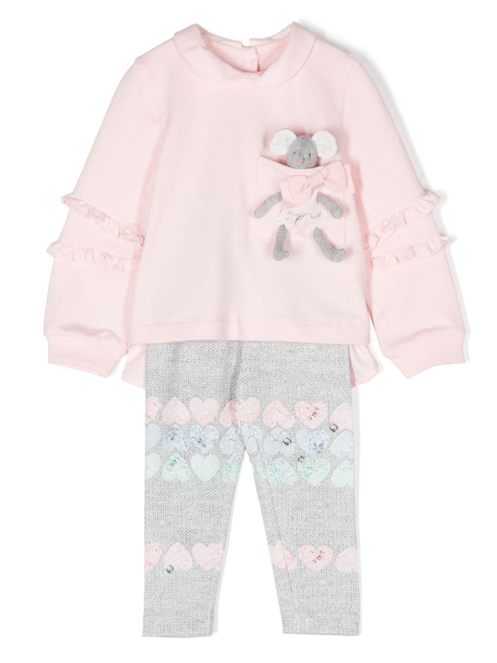 Lapin House heart-print cotton-blend set - Pink von Lapin House